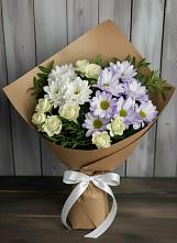 Букет цветов из:  Хризантемы и Розы в Северо-Курильске