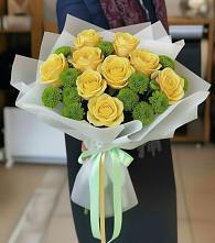 Букет цветов из:  Хризантемы и Розы в Северо-Курильске